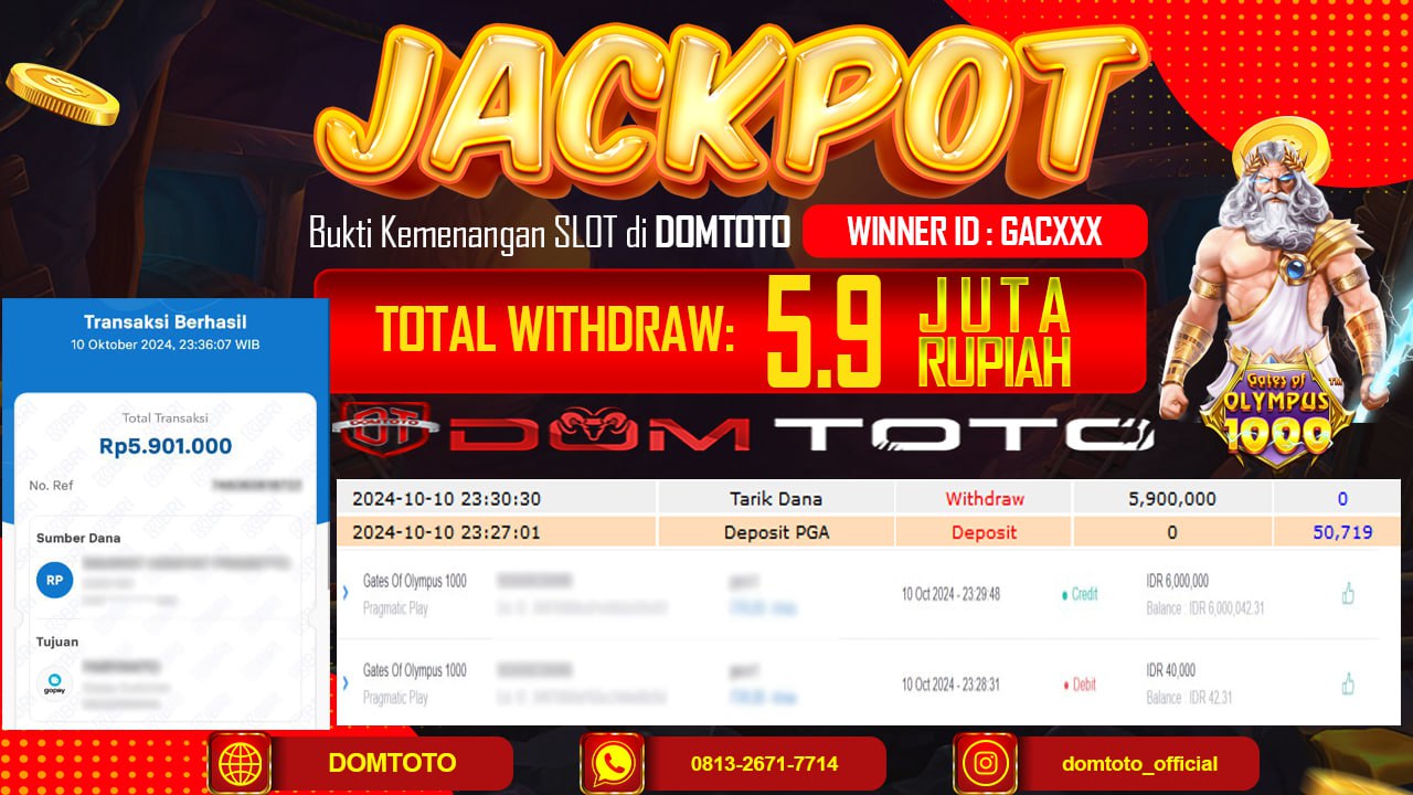 JACKPOT SLOT GATE OF OLYMPUS1000 10 OKTOBER 2024